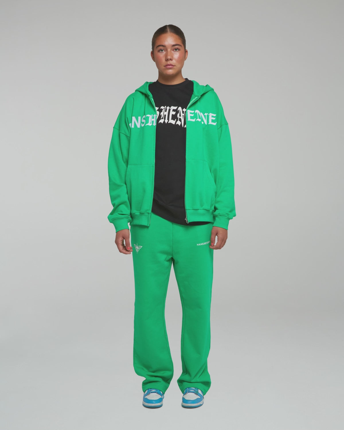 HANSHENNES - Green Sweatpant - Heavyweight Jogger - French Terry Cotton